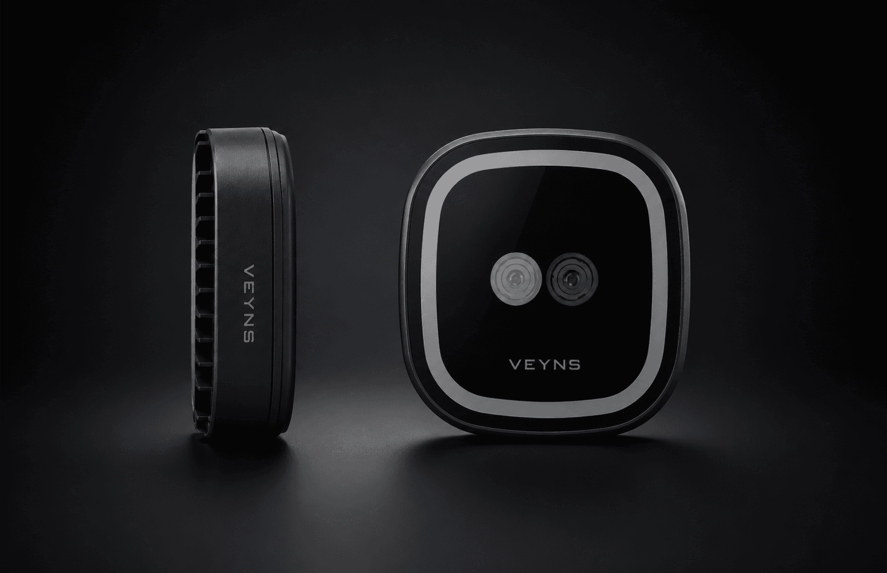 Veyns USB biometric reader shown from the front and side